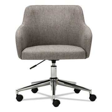 Alera® Alera Captain Series Mid-back Chair, Supports Up To 275 Lb, 17.5" To 20.5" Seat Height, Gray Tweed Seat-back, Chrome Base freeshipping - TVN Wholesale